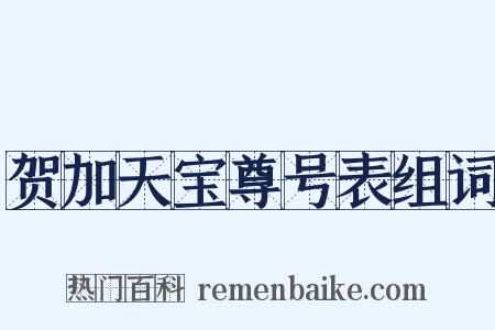 贺加天宝尊号表组词是什么意思的图片